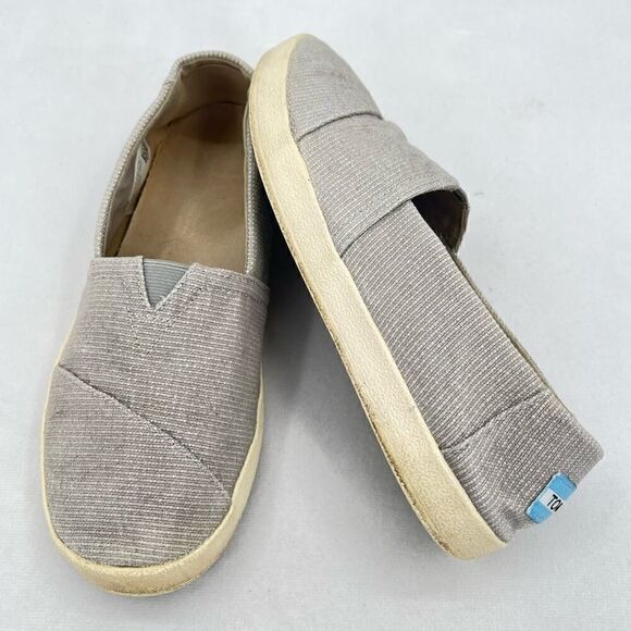 Toms Avalon Drizzle Grey Canvas Slip On Loafer Sneakers Women’s Size 7.5 - Picture 10 of 10